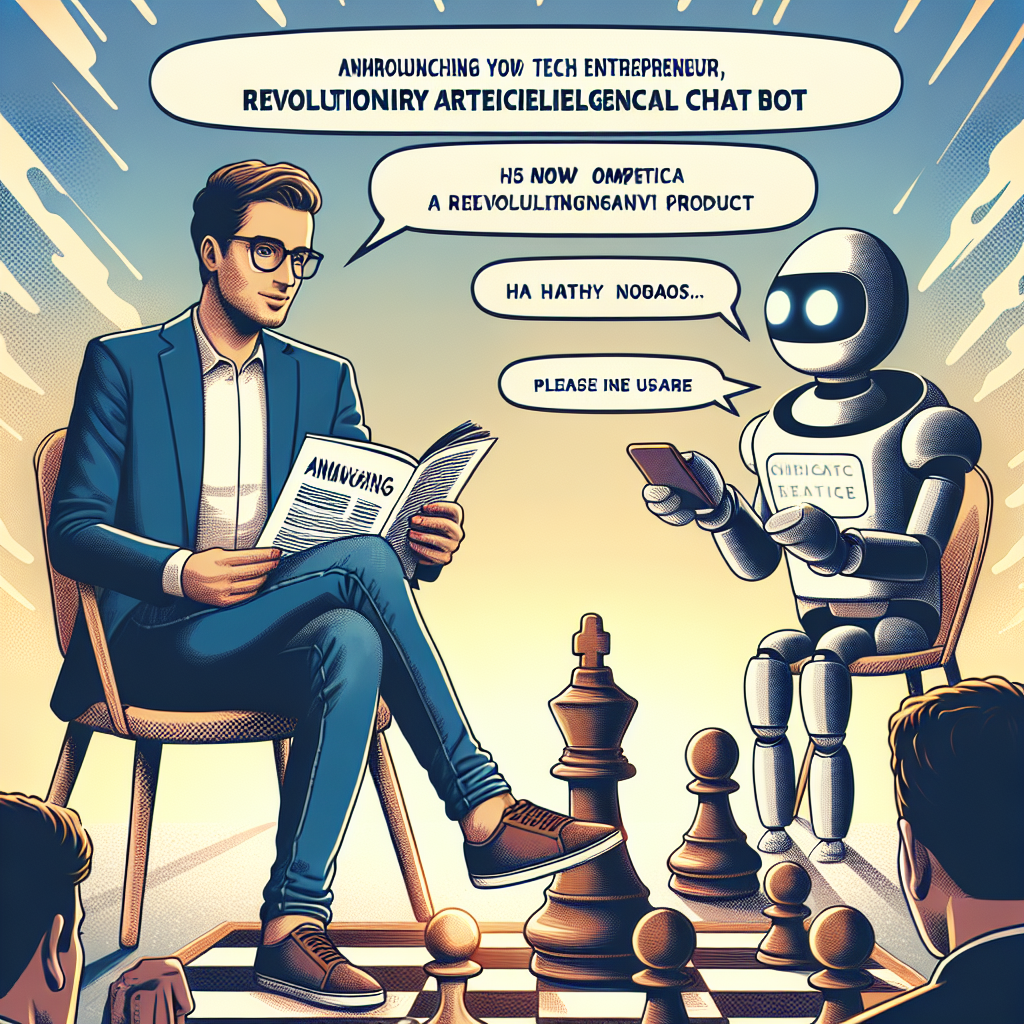 "Elon Musk unveiling the GrokAI 3 chatbot during a tech conference, showcasing advanced AI capabilities as a challenge to competitor DeepSeek."