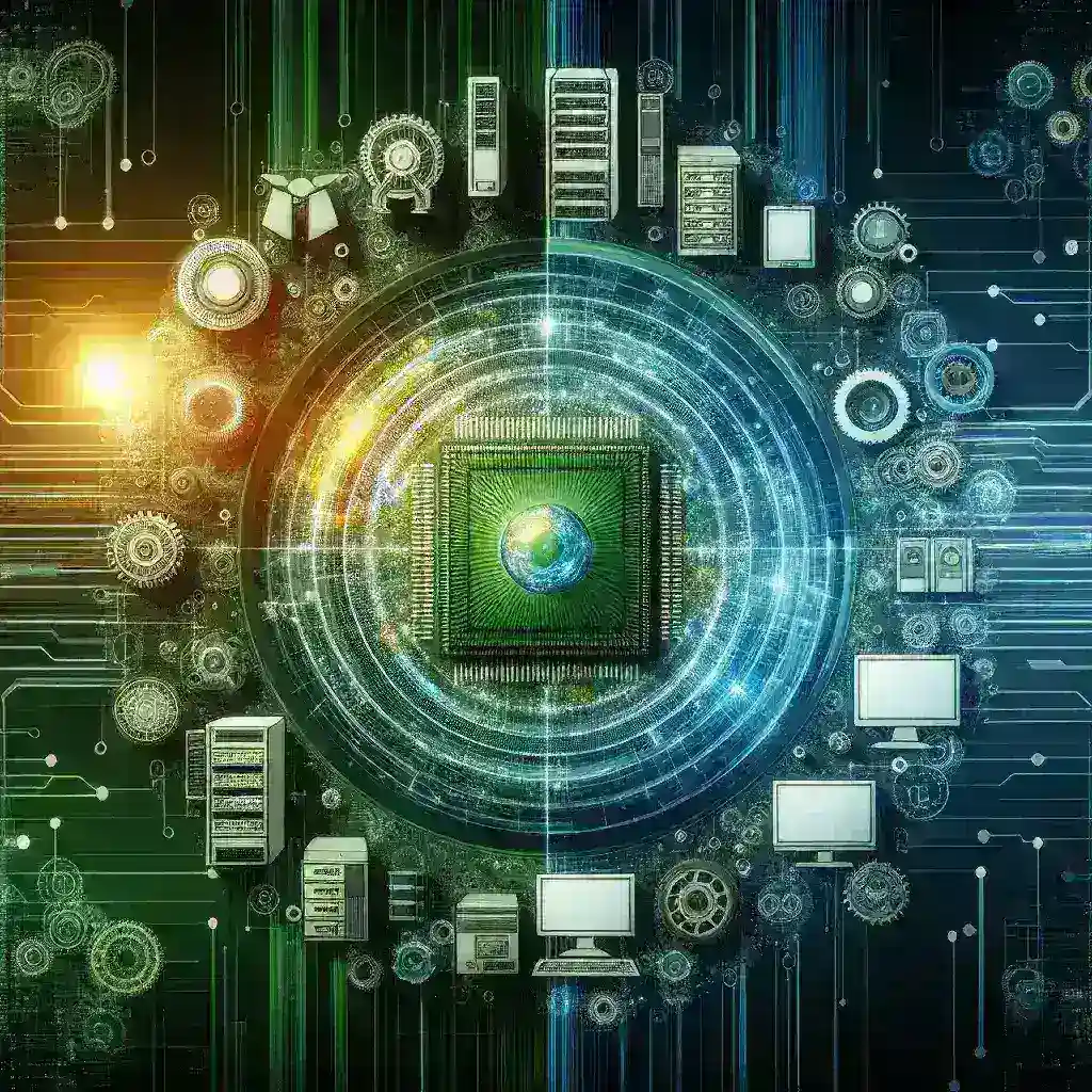 "Infographic illustrating circular PC strategies and their impact on tech industry models, highlighting sustainability, resource efficiency, and innovative practices in technology design and manufacturing."
